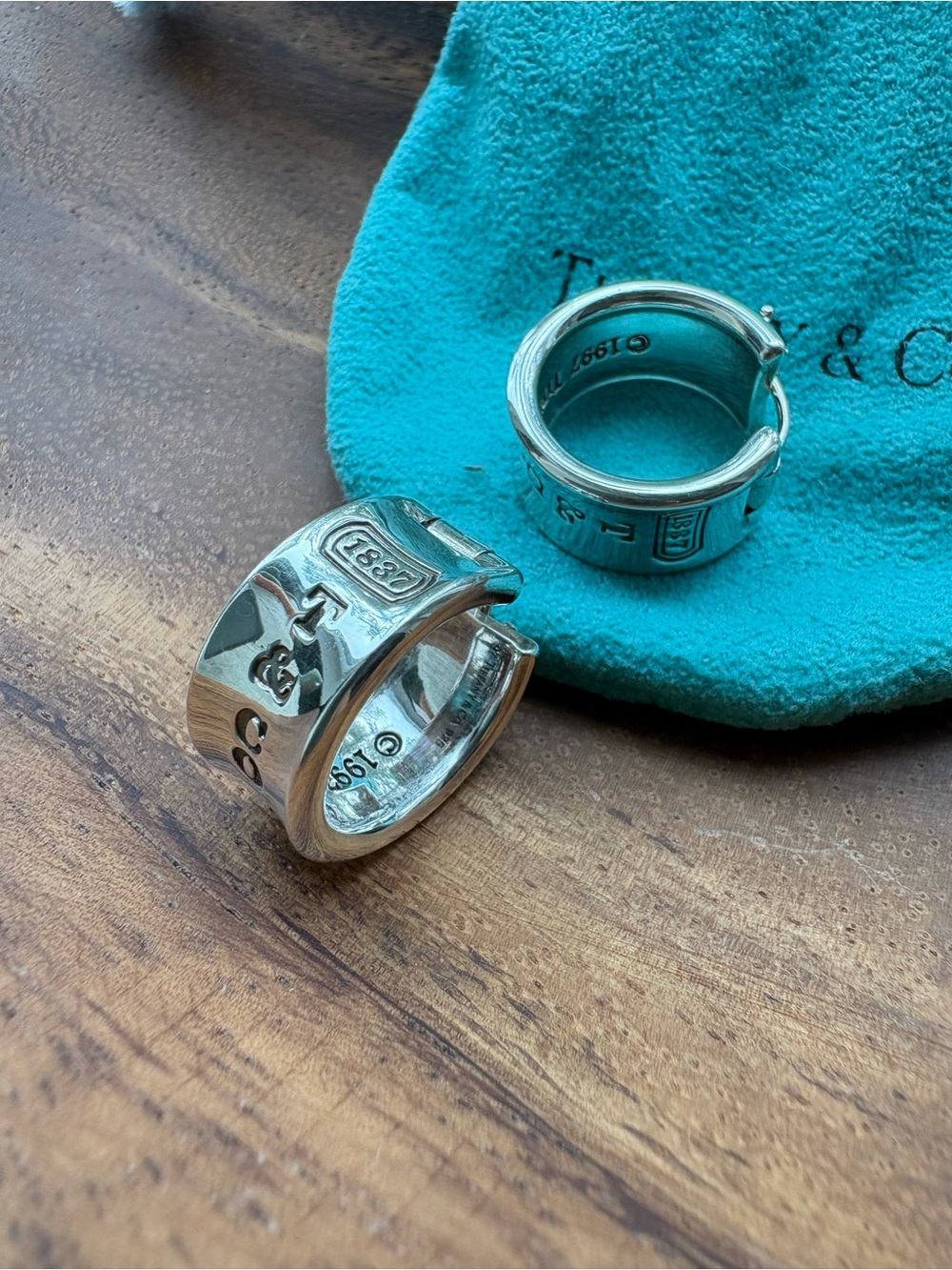 Tiffany & Co. Vintage 1837 Sterling Silver Hoop Earrings 925